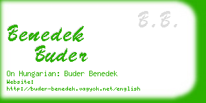 benedek buder business card